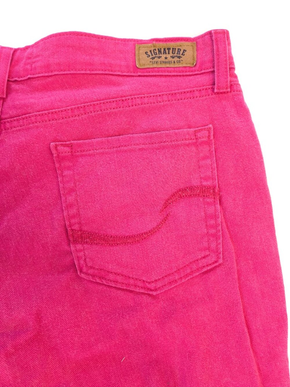 Signature by Levi Strauss Cropped Pink Jeans - Women's 16 - Misses Capri Style - Picture 4 of 7